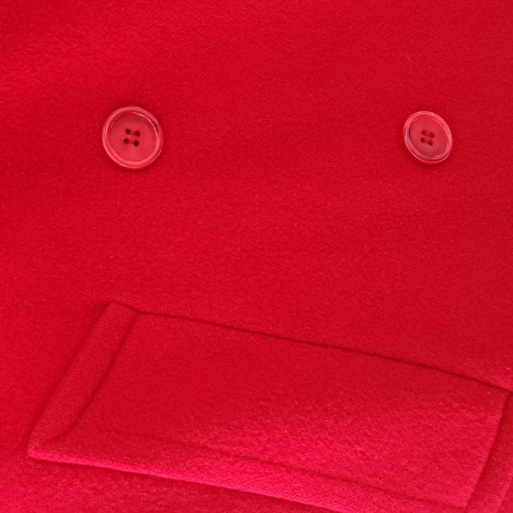 Vintage MACKINTOSH Wool Trench Maxi Coat Cherry Red Size 10 - Picture 6 of 14